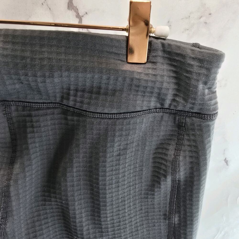 NRS Leggings Womens Medium Gray Micro Grid Fleece High Rise Baselayer UPF Hiking - Picture 10 of 11